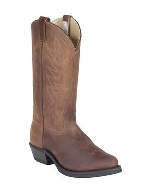 CANADA WEST Men's Brown Leather Western Safety Cowboy Work Boots 10.5